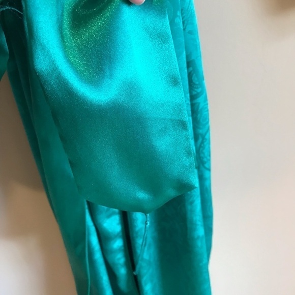 Vintage Victorias Secret Gold Label Paisley Green Satin Robe M/L - Picture 4 of 14